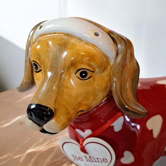 Blue Sky Heather Goldminc BE MINE Beagle Dachshund HEARTS PAJAMAS Figurine - Picture 9 of 11